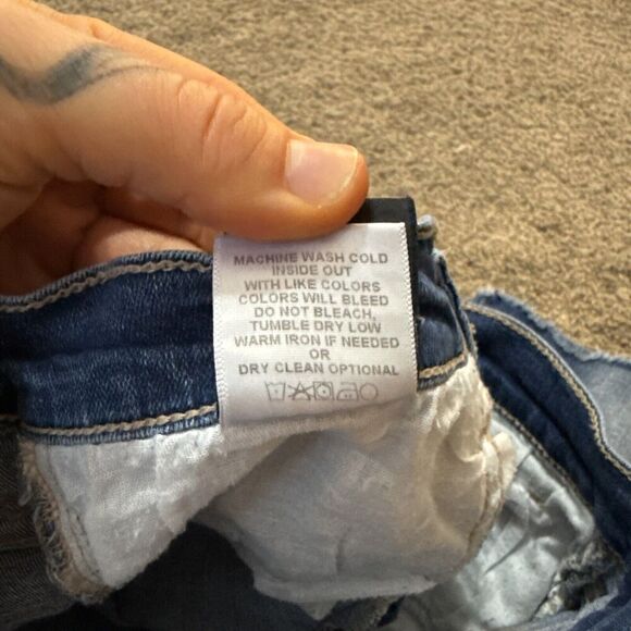 FLYING MONKEY Shorts 26 Cut off Distressed Mid Rise Denim Bermuda Modest - Picture 10 of 11